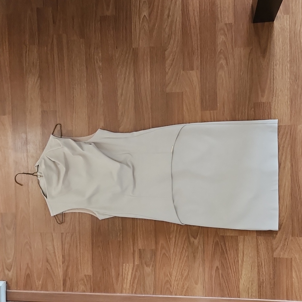 Beige Asymmetrical Elegant Beige Dress XS *made in Italy* NWOT